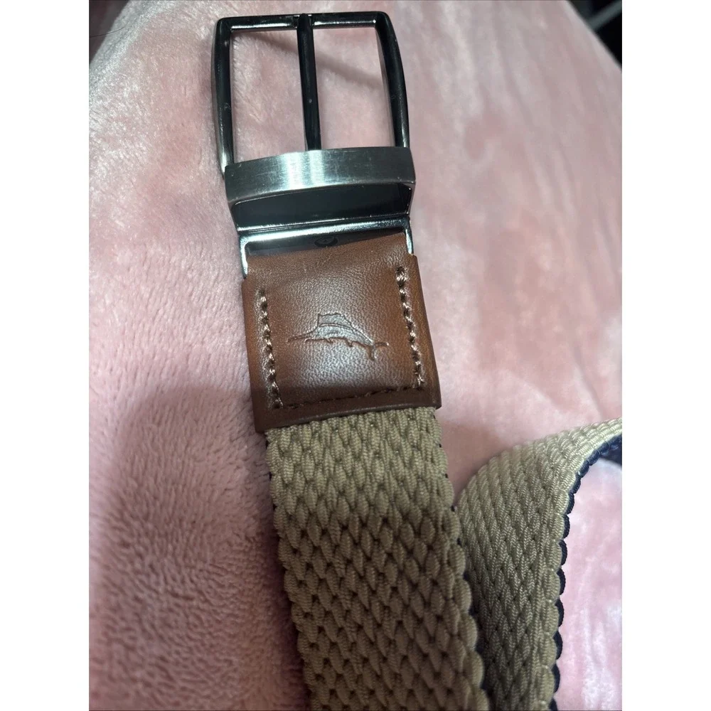 Tommy Bahama‎ Reversible Woven Belt Tan/Navy Size L/XL 48